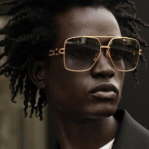 DITA Grand Emperik DTS-159-A-05 Sunglasses Gold Aviator Frame, Brown Lenses
